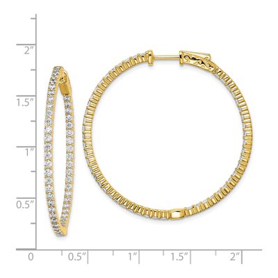 Gold-Plated Sterling Silver 43mm CZ Hoop Earrings – view 5
