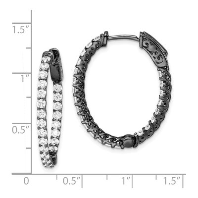 Sterling Silver 30mm CZ Hoop Earrings – view 5