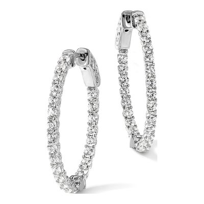 Sterling Silver 30mm CZ Hoop Earrings – view 6