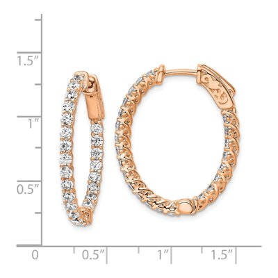 Rose Gold-Plated Sterling Silver 30mm CZ Inside-Out Hoop Earrings – view 5