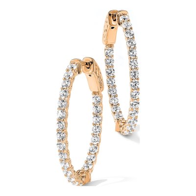 Rose Gold-Plated Sterling Silver 30mm CZ Inside-Out Hoop Earrings – view 6