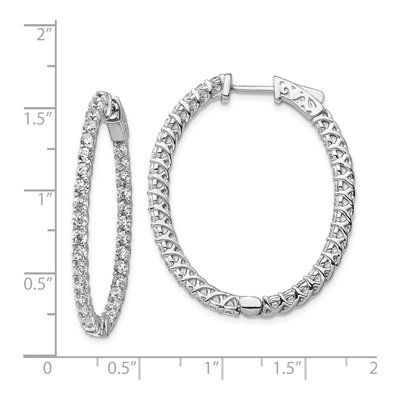 Sterling Silver 37mm CZ Inside-Out Hoop Earrings – view 5