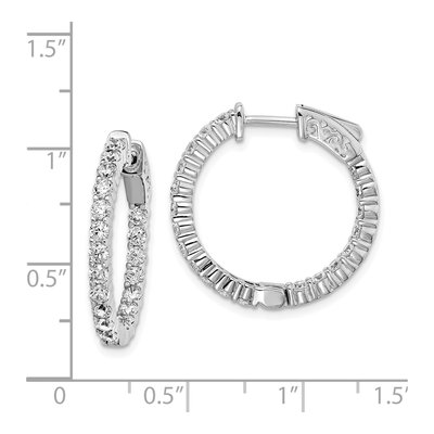 Sterling Silver 23mm CZ Inside-Out Hoop Earrings – view 7
