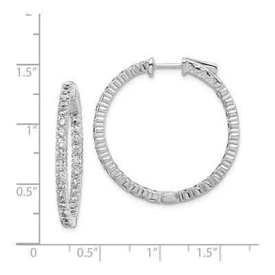 Sterling Silver 31mm CZ Inside-Out Hoop Earrings – view 7