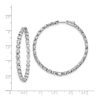 Sterling Silver 47mm CZ Inside-Out Hoop Earrings – view 7