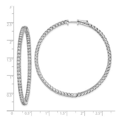 Sterling Silver 55mm CZ Inside-Out Hoop Earrings – view 7
