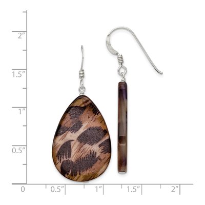 Sterling Silver Mother of Pearl Teardrop Dangle Earrings – view 4