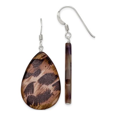 Sterling Silver Mother of Pearl Teardrop Dangle Earrings