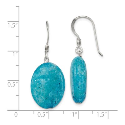 Sterling Silver Aventurine Oval Dangle Earrings – view 5