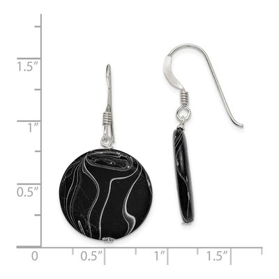 Sterling Silver Agate Disc Dangle Earrings – view 5