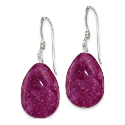 Sterling Silver Pink Aventurine Teardrop Dangle Earrings – view 3