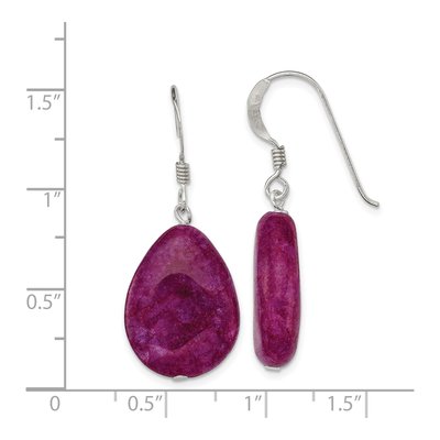 Sterling Silver Pink Aventurine Teardrop Dangle Earrings – view 5