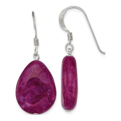 Sterling Silver Pink Aventurine Teardrop Dangle Earrings