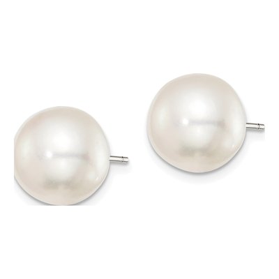 Sterling Silver Freshwater Cultured Pearl Button Stud Earrings – view 3