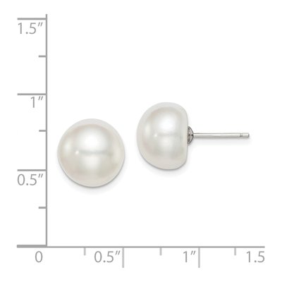 Sterling Silver Freshwater Cultured Pearl Button Stud Earrings – view 5