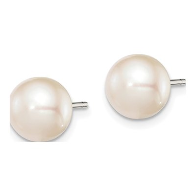 Sterling Silver Freshwater Cultured Pearl Button Stud Earrings – view 3