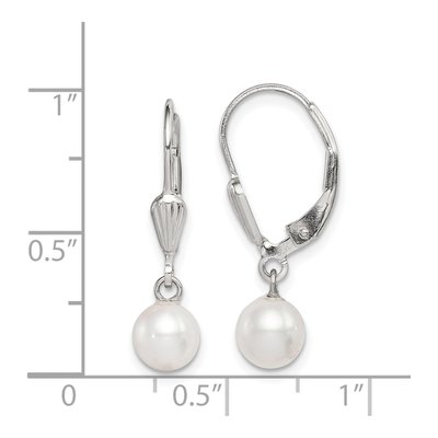 Sterling Silver Freshwater Cultured Pearl Leverback Earrings – view 5