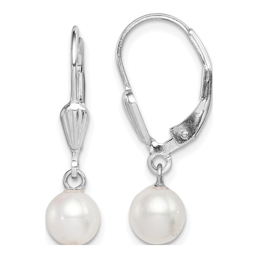 Sterling Silver Freshwater Cultured Pearl Leverback Earrings