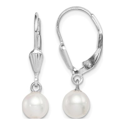 Sterling Silver Freshwater Cultured Pearl Leverback Earrings