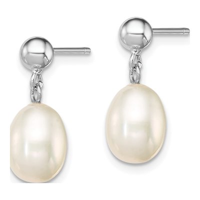 Sterling Silver Freshwater Cultured Pearl Dangle Earrings – view 3
