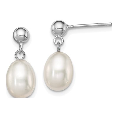 Sterling Silver Freshwater Cultured Pearl Dangle Earrings