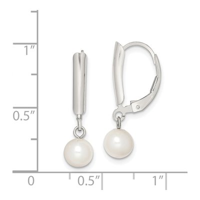 Sterling Silver Freshwater Cultured Pearl Leverback Earrings – view 5