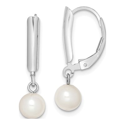 Sterling Silver Freshwater Cultured Pearl Leverback Earrings