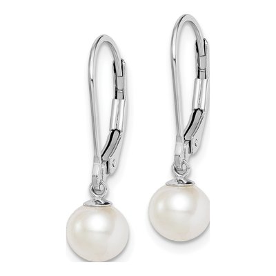 Sterling Silver Freshwater Cultured Pearl Leverback Earrings – view 2
