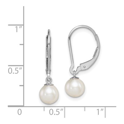 Sterling Silver Freshwater Cultured Pearl Leverback Earrings – view 4