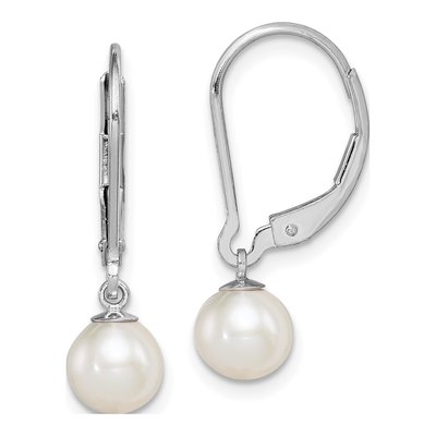 Sterling Silver Freshwater Cultured Pearl Leverback Earrings