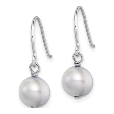Sterling Silver Grey Freshwater Cultured Pearl Dangle Earrings – view 3