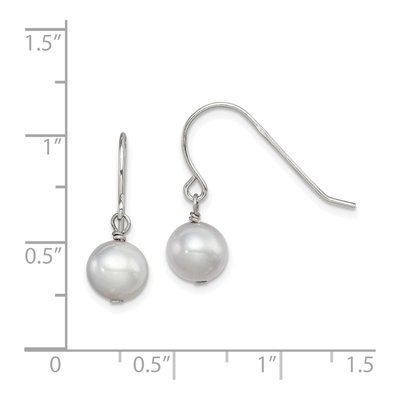 Sterling Silver Grey Freshwater Cultured Pearl Dangle Earrings – view 5