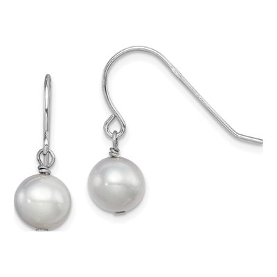 Sterling Silver Grey Freshwater Cultured Pearl Dangle Earrings