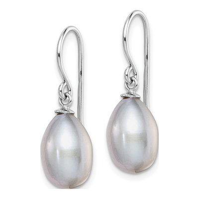 Sterling Silver Grey Freshwater Cultured Pearl Dangle Earrings – view 3