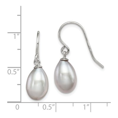 Sterling Silver Grey Freshwater Cultured Pearl Dangle Earrings – view 5