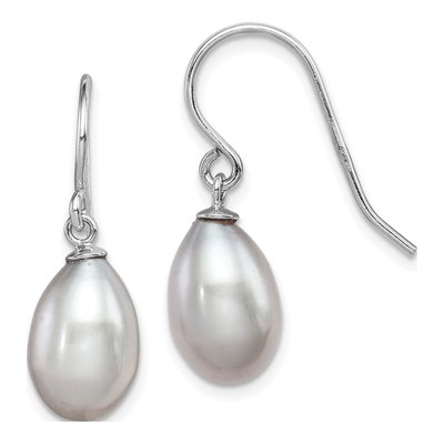 Sterling Silver Grey Freshwater Cultured Pearl Dangle Earrings