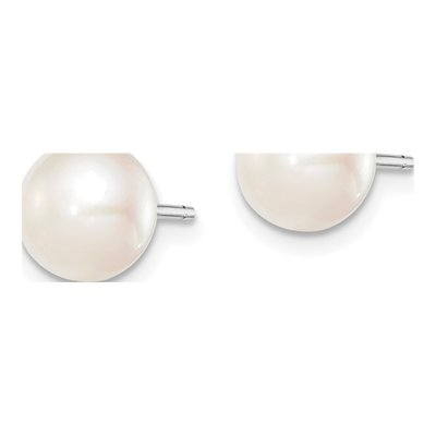 Sterling Silver Freshwater Cultured Pearl Button Stud Earrings – view 3