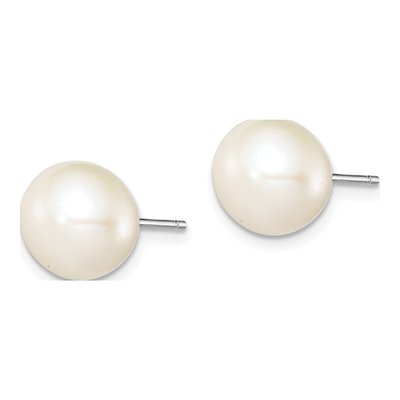 Sterling Silver Freshwater Cultured Pearl Button Stud Earrings – view 3