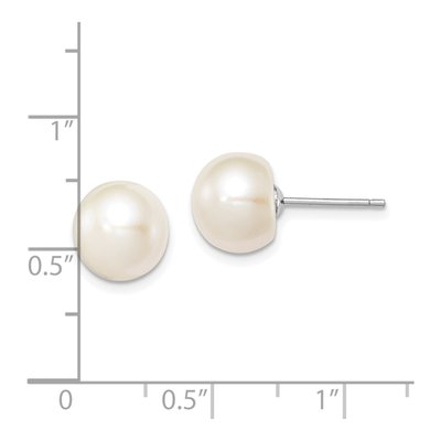 Sterling Silver Freshwater Cultured Pearl Button Stud Earrings – view 5