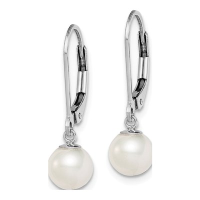Sterling Silver Freshwater Cultured Pearl Leverback Earrings – view 2
