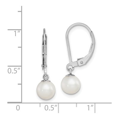 Sterling Silver Freshwater Cultured Pearl Leverback Earrings – view 4