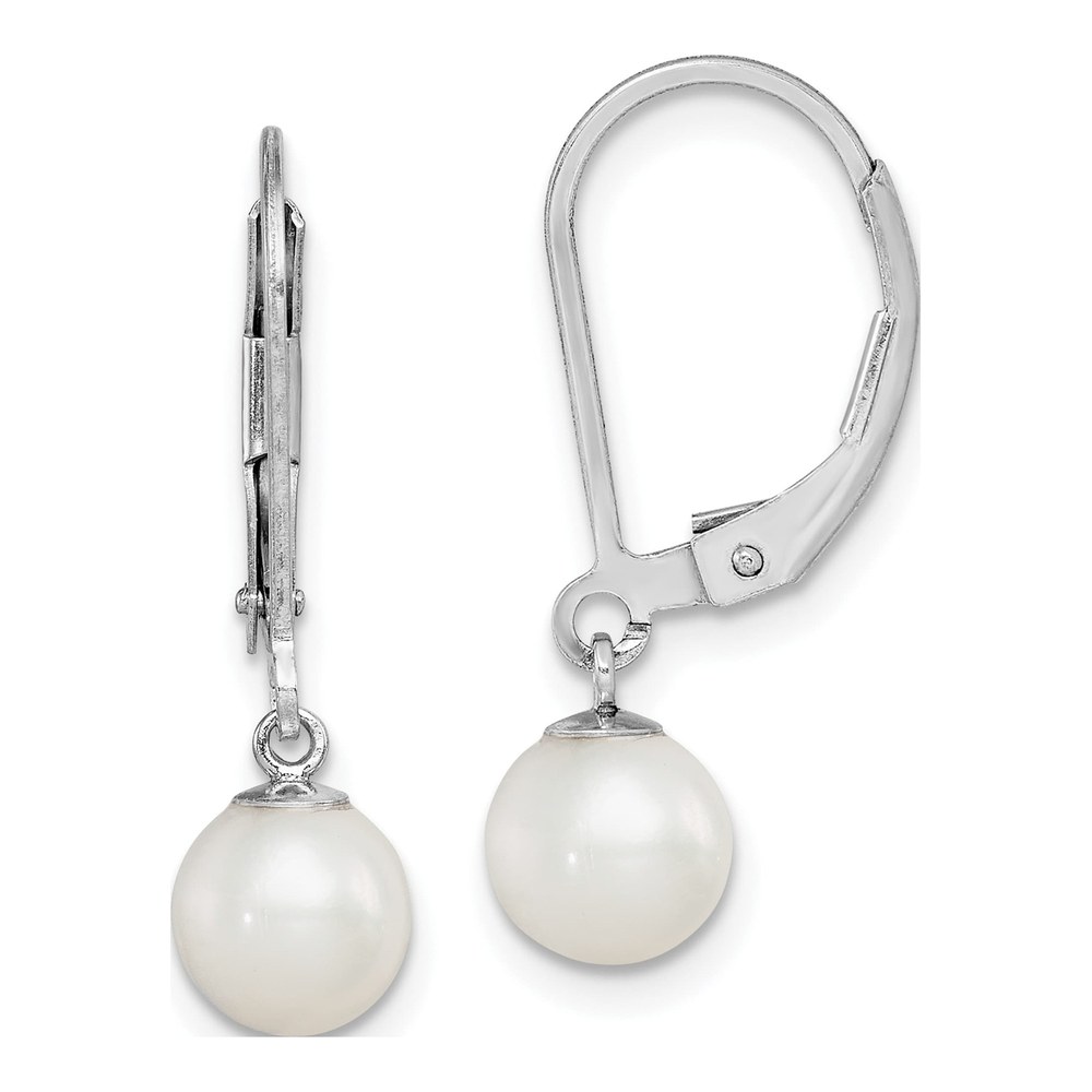 Sterling Silver Freshwater Cultured Pearl Leverback Earrings