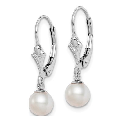 Sterling Silver Freshwater Cultured Pearl Leverback Earrings – view 2