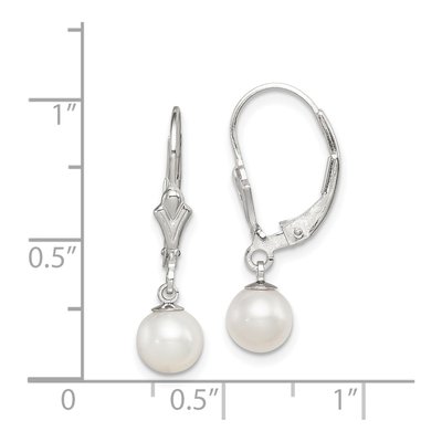 Sterling Silver Freshwater Cultured Pearl Leverback Earrings – view 4