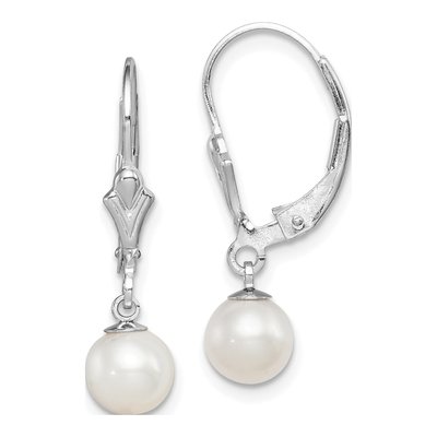 Sterling Silver Freshwater Cultured Pearl Leverback Earrings