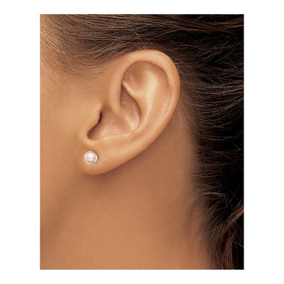 Sterling Silver Pink Freshwater Cultured Pearl Button Stud Earrings – view 4