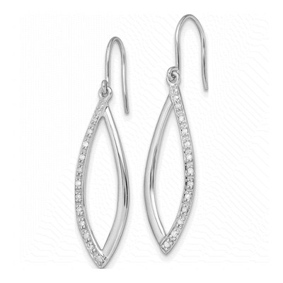 Sterling Silver 1/10 ct tw Diamond Dangle Earrings – view 3