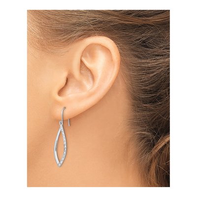 Sterling Silver 1/10 ct tw Diamond Dangle Earrings – view 4