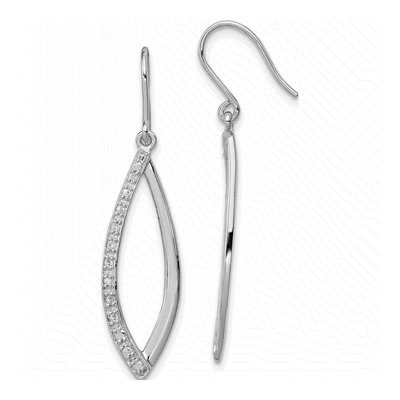 Sterling Silver 1/10 ct tw Diamond Dangle Earrings