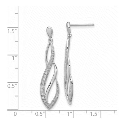 Sterling Silver 1/10 ct tw Diamond Dangle Earrings – view 5